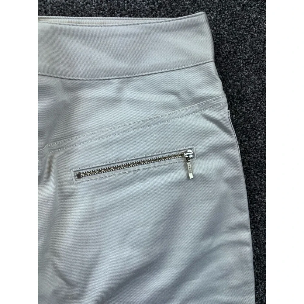 Ann Taylor Loft Womens Stretch Skirt Size 2 Light Gray With Pockets & Belt‎